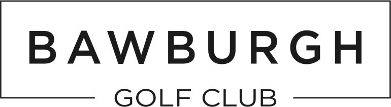 The Bawburgh Golf Club mark: BAWBURGH in letterspaced capitals inside a ruled rectangle, with GOLF CLUB below between two short rules
